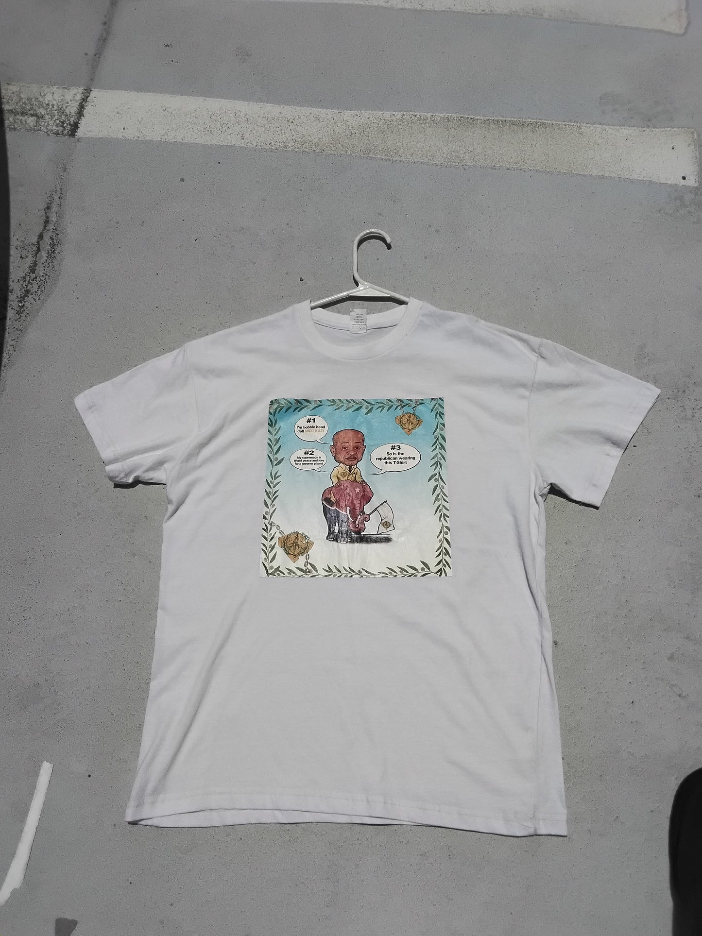 Blue background Republican party shirt