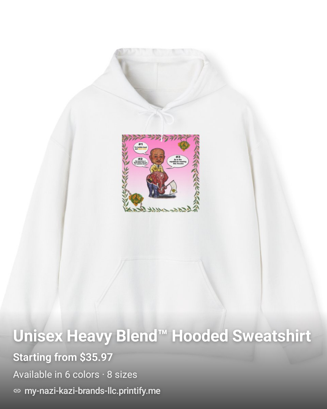 Pink background Republican party political hoodie