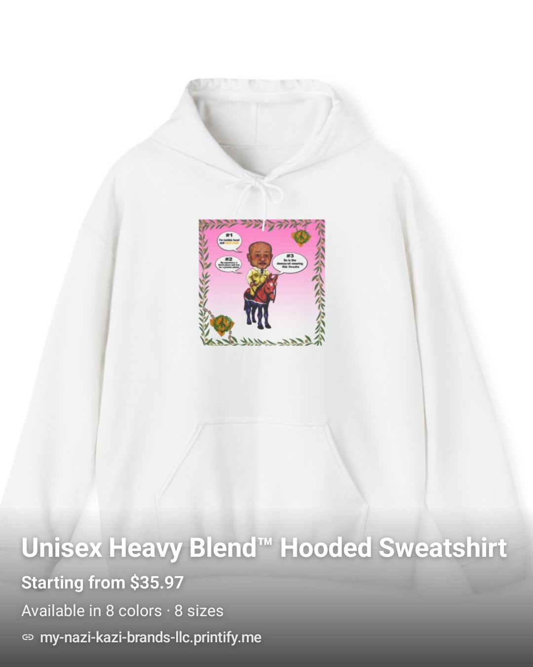 Pink background Democrate political party hoodie