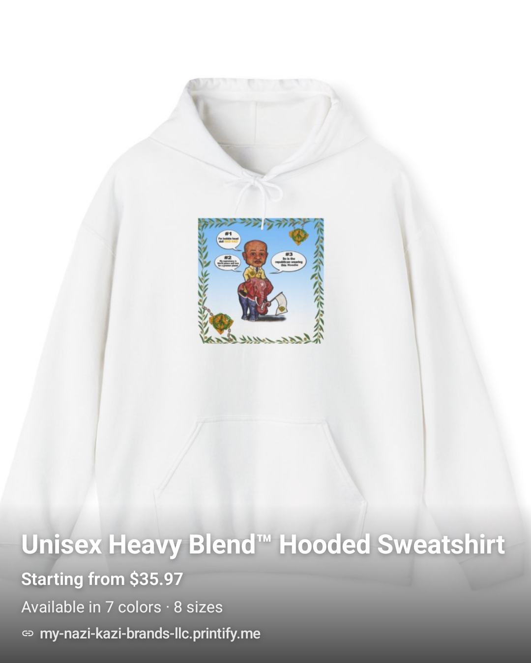 Blue background Republican party hoodie